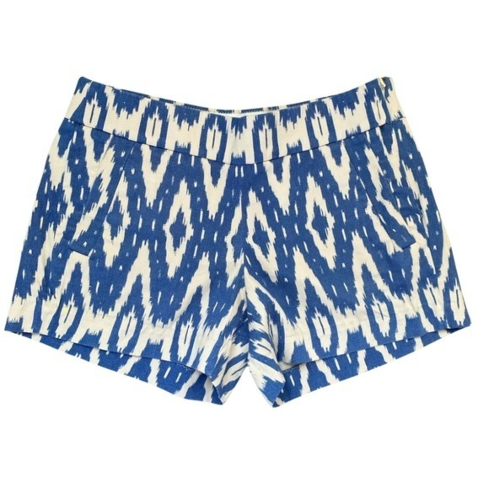 J Crew ikat Short - 0 blue , cream , cotton